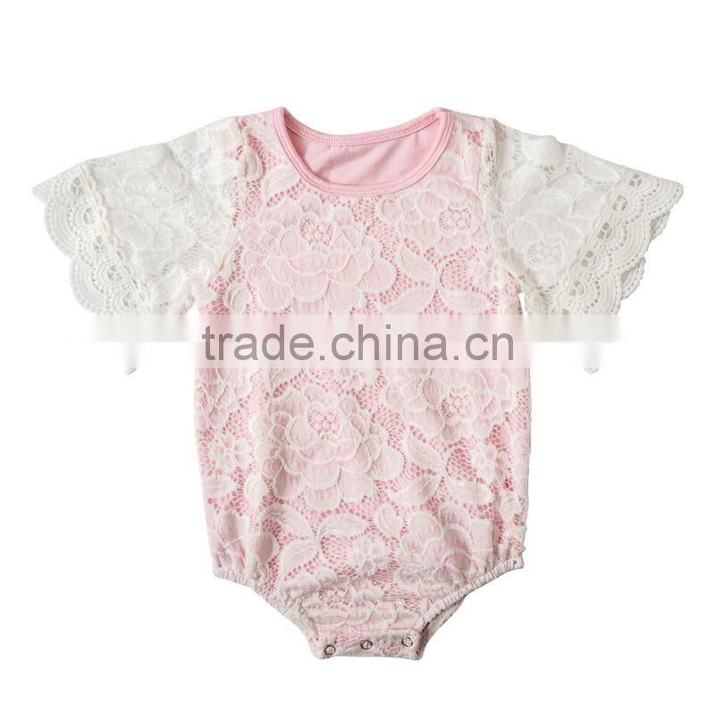 Wholesale cotton vintage lace baby rompers
