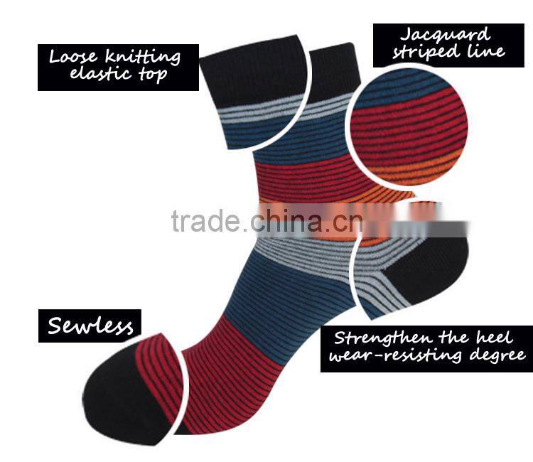 100% modal cotton anti-bacterial Men's leisure and business colored striped cotton socks
