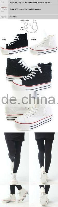 2ssd0304 platform 5cm heel hi-top canvas sneakers