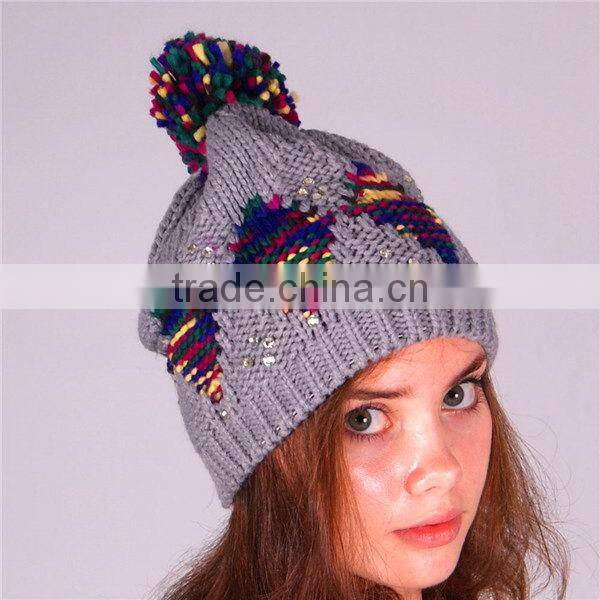 Economic professional keep warm embroidered knitted Korean beanies hat