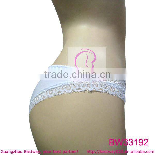 Sexy front transparent lace back cotton lingerie underwear