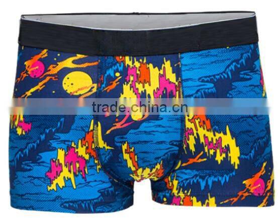 Men sexy pop colorful 3D print cotton boxer shorts briefs