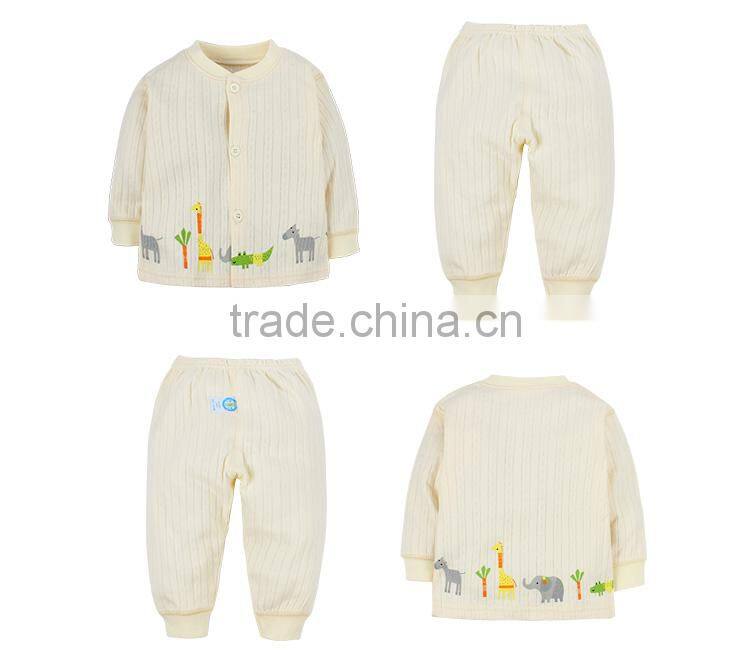 Eco friendly cotton baby clothes 2 pcs warm children pajamasfrom china factory