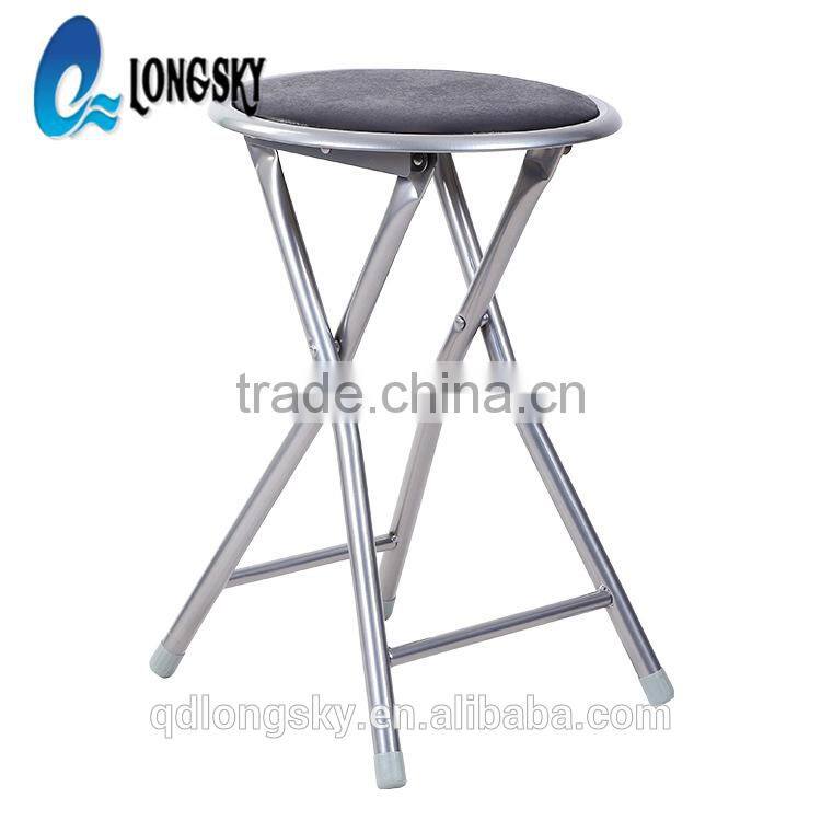 LS-9008A Hot sale top quality steel pipe cheap PU folding stool leather event chair wholesale metal folding chair