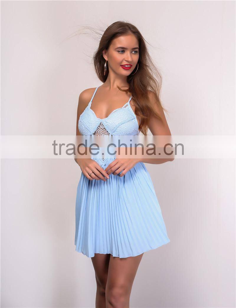 Runwaylover 077 2017 Ladies Sexy Deep V-Neck Lace Party Dress