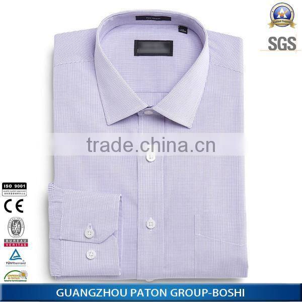 Custom Logo Mans Contrast Collar Dress Shirt Of Long Sleeve