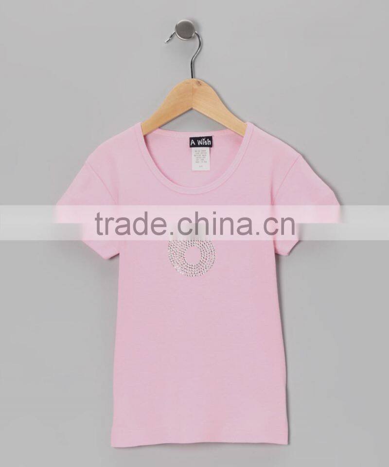 New Pink Summer Girl T Shirts Cotton Casual Girls Tee Fancy Children Wear GT90423-25