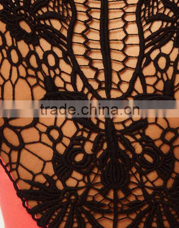 Crochet Back Jersey Body-Conscious Dress