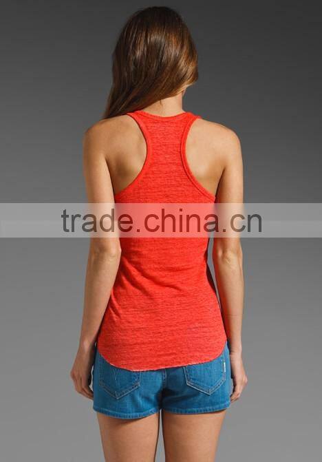 100% linen women's racerback tank tops vest