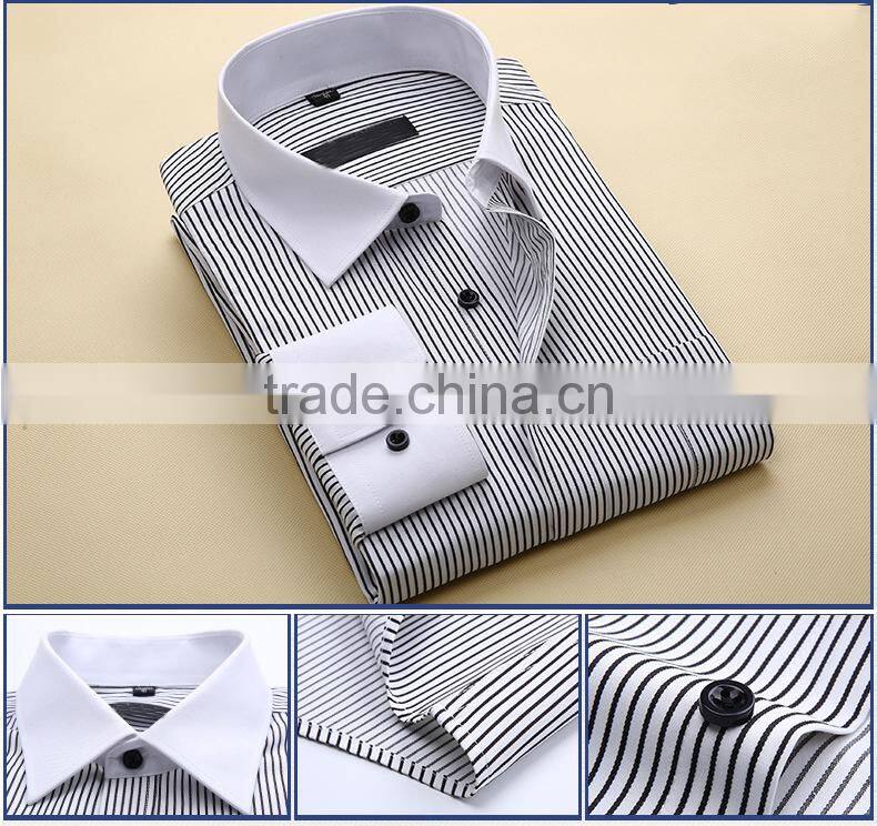 China shirt factory competitive price oem fashionable perfect quality stripe pattern men's dress shirt with long sleeve