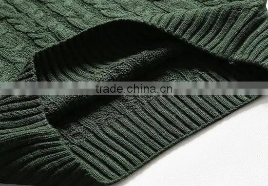 The long sleeve moss green knitting pullover casual men knitted sweater