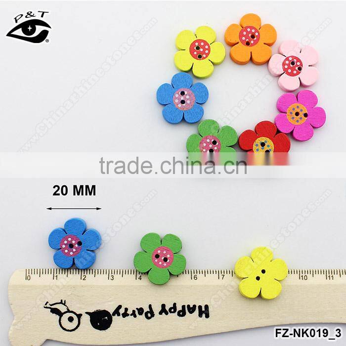 20MM Flower shape wood buttons for clothing shoes diy sewing accessories