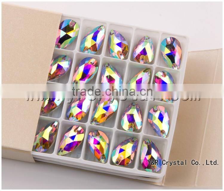 teardrop crystal sew on rhinestones crystal AB rhinestones diamonds beads for wedding dress