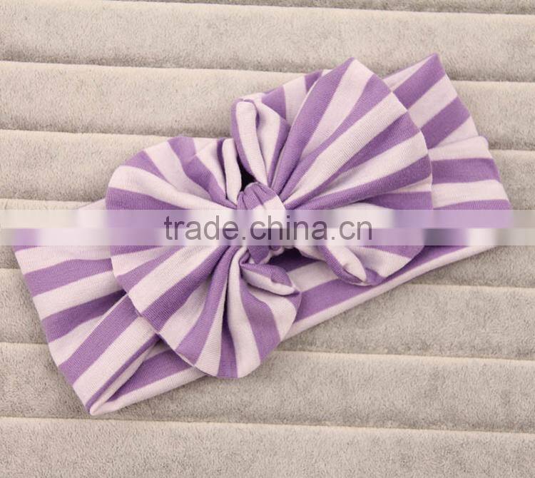 Wholesale top knot turban hair accessories , stripe baby girl headband M5062411