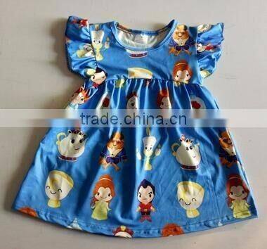 Boya high quality remake dress girls striped frocks designs polka dot sleeveless unique baby dress