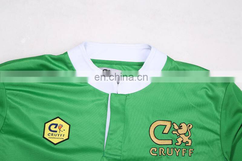 Sublimation mens soccer training suits unisex green training jersey kit