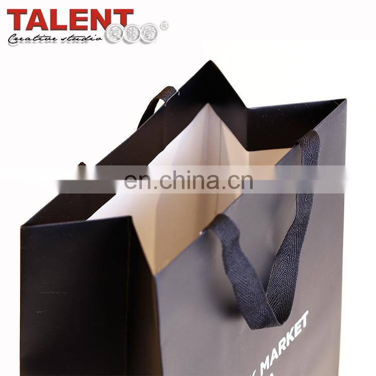 Competitive Price Customized black matt paper shopping bag with best service