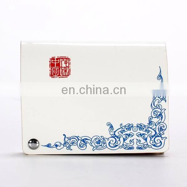 CUSTOM WHITE CHINA VINTAGE FEATURE TRADITIONAL LEATHER WALLET