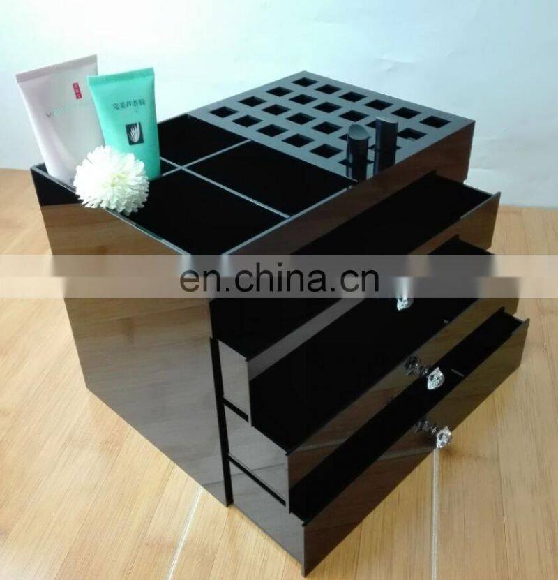 Marble acrylic makeup storage case ,lucite cosmetic organizer box