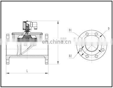 Large water solenoid valve flange type cast iron 12v 24v 110v 220v