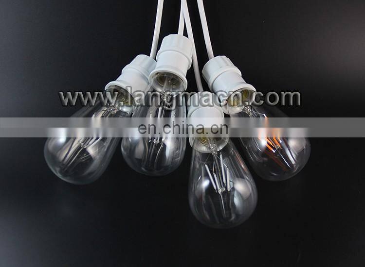 st58 dimmable st58 clear amber glass 2200k e22 e27 b22 3.5W RGB carbon led filament bulb