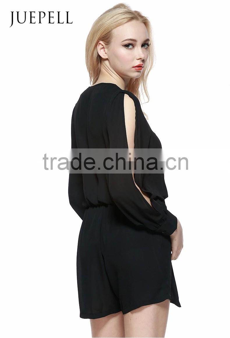Contemporary Sexy Deep V-Neck Chiffon Jumpsuit for Women