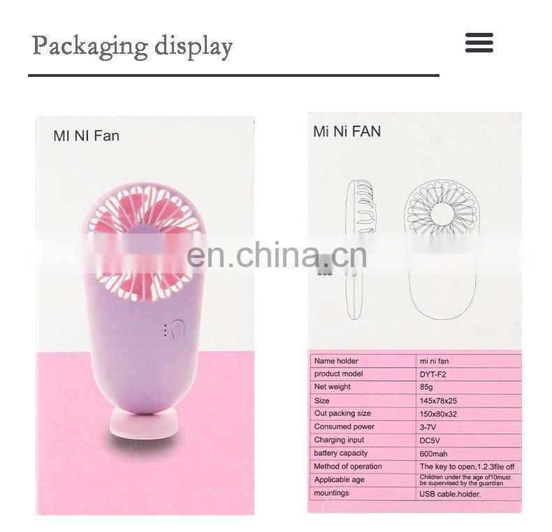 2021 Hot sell handheld mini fan rechargeable battery fan USB mini folding fan Low noise cute
