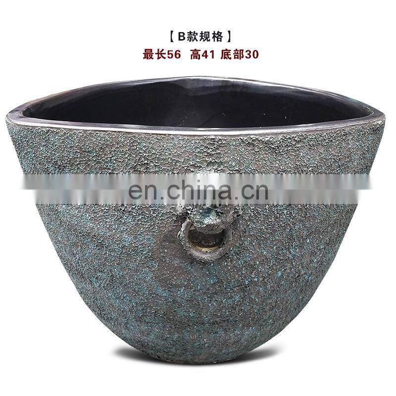 Antique rectangular bronze chinese garden style ceramic flower plant pots wholesale