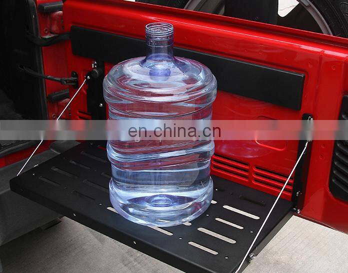 Black Rear Trunk Door Mounting Tray Foldable Back Shelf Stand Fit for Jeep Wrangler JK 2007-2017