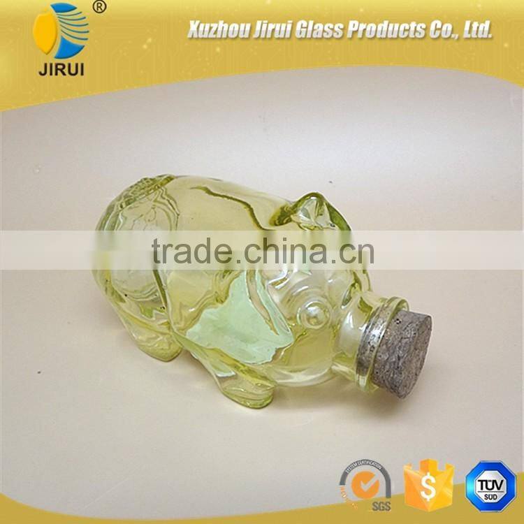 pig shape clear decoration glass bottle wholesale