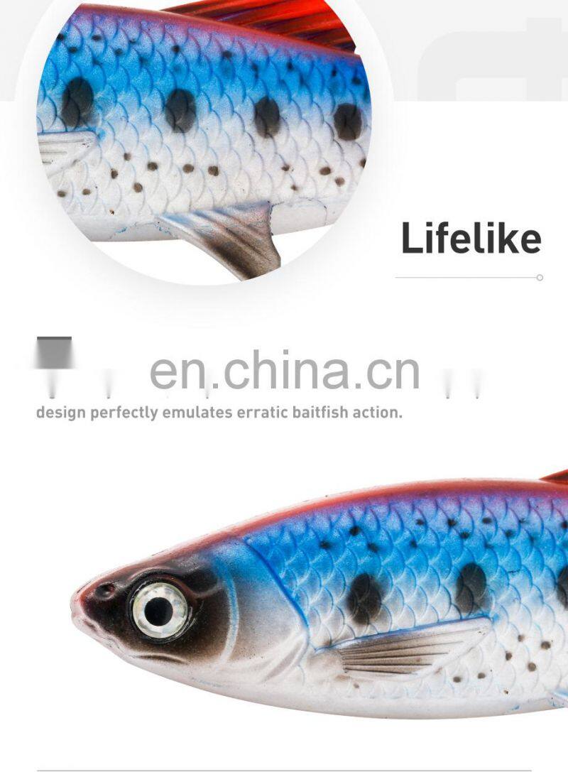 JOHNCOO China Factory Customized 3D Eye Big Size 15cm 36g Pike Bait Soft Fishing Lures