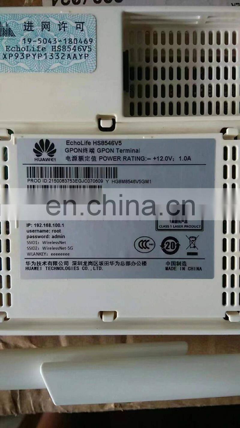 Hua Wei Modem Router HS8546V5 GPON ONT with 4GE Ports 2.4G 5G Dual-Band WiFi, 5DBI big antennas