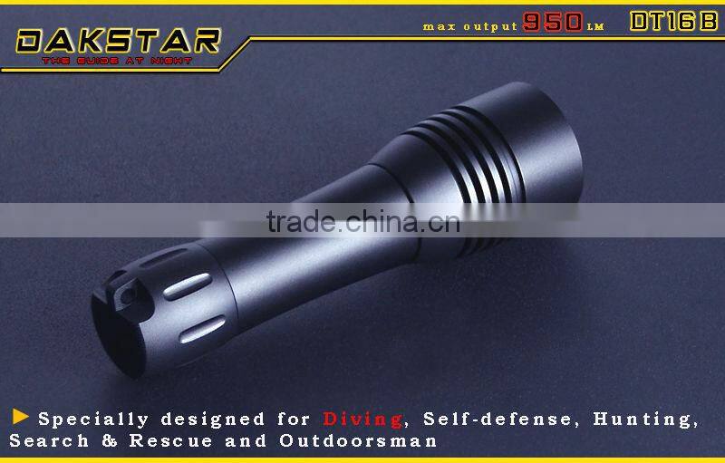 DAKSTAR DT16B CREE XML T6 LED 950LM 18650 IPX8 Rechargeable Scuba Diving Devices