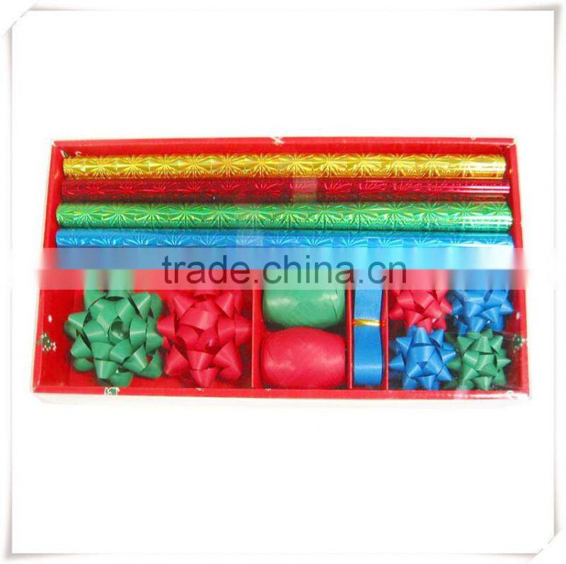 2014 Festive Decoration Pom Pom Bow and Colorful Ribbons for gift decoration