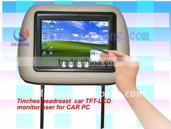 7 inch headrest touch monitor for car pc,7 inch lcd car DVD player