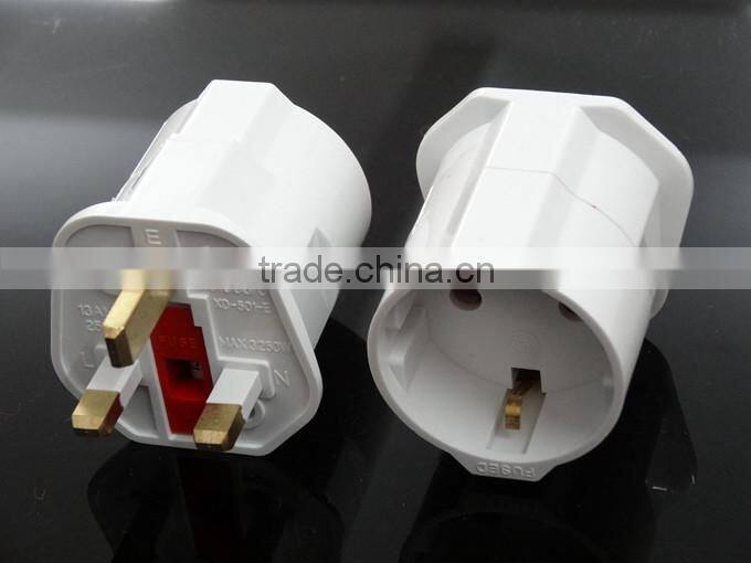 Schuko Adaptor plug Germany to UK English power adapter with 13A fuse