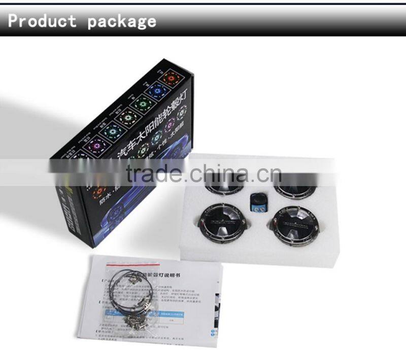 Car Styling!4pcs Solar Energy Power LED Car Wheel Led Solar Powered shinning wheels hub light waterproof