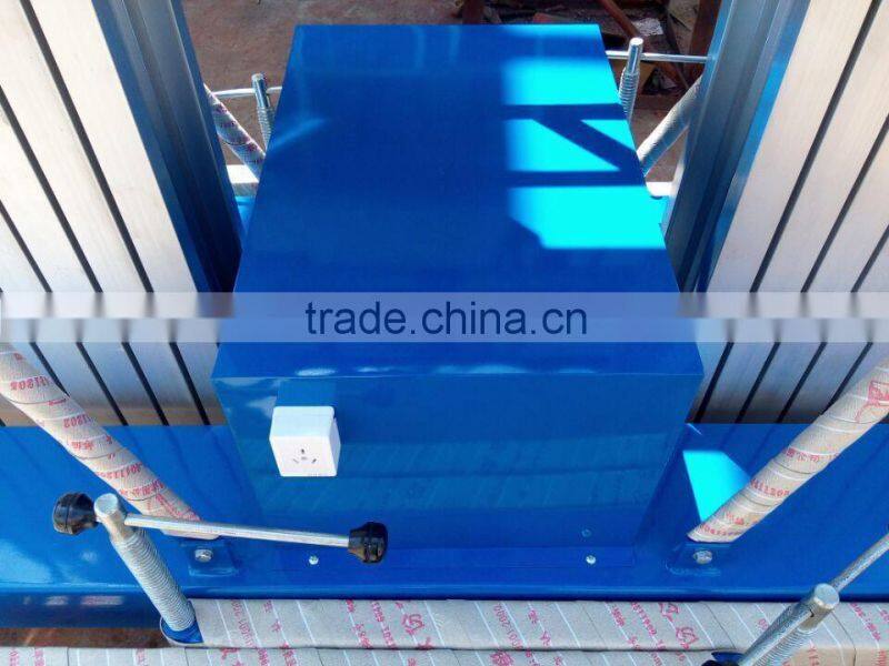 12m hydraulic man lift for glass washing / Double mast aluminum lift platform