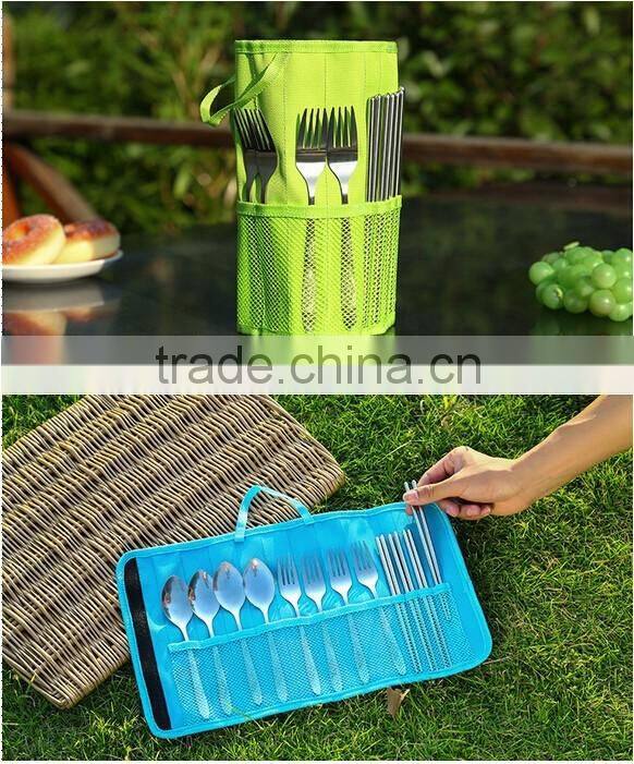 Fabric Outdoor Washable Camping Waterproof Storage Organizer /Tableware Storage Box /Fork Spoon bag