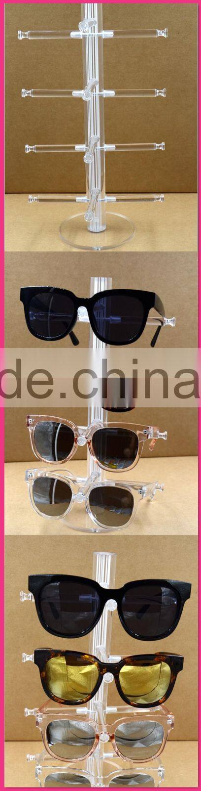 Wholesale High Quality Retail Free Standing Acrylic Sunglasses Rayban Display With 4PCS Glasses