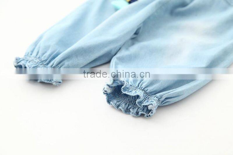 Wholesale Cartoon Cat Baby Girl Clothes 2016 New Summer Girl Light Color Jeans Lovely Little Girl Jeans