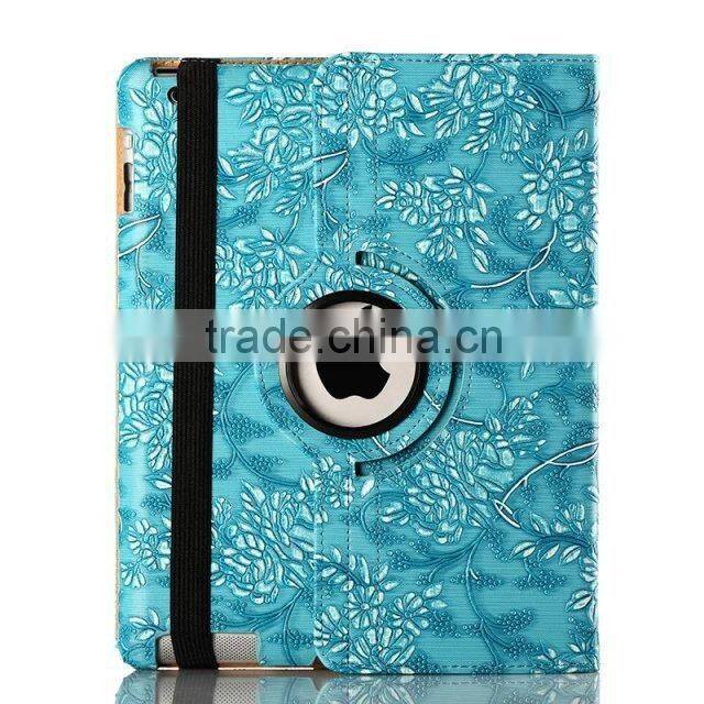 Flower 360 rotate stand leather case For iPad 6