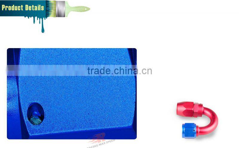 Aluminum oil cooler fitting 180 degree resuable hose end fuel line hose end fitting adaptor blue and red 40-180-10