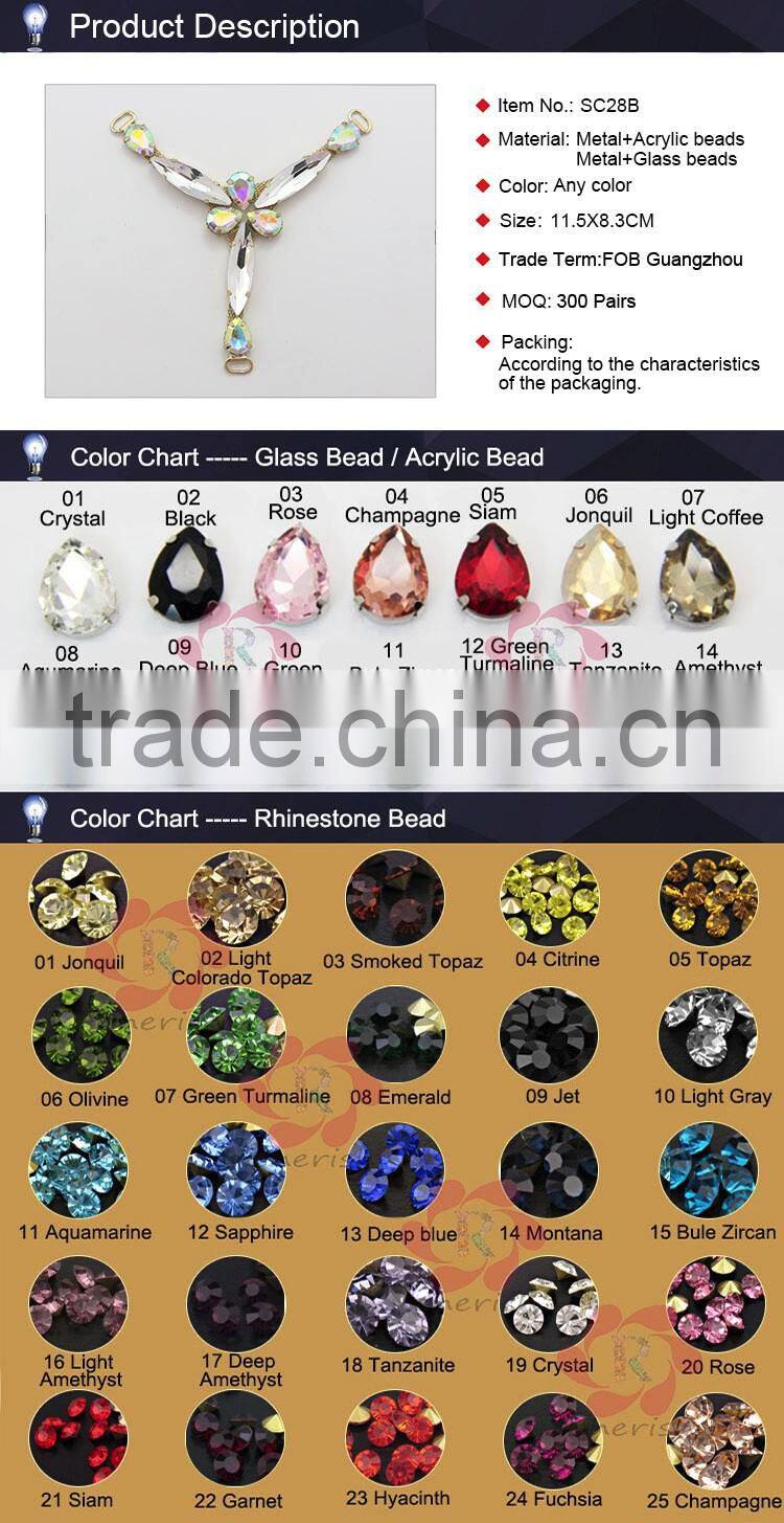 Fashion T Shape arcylic Beads Rhinestone Shoe Decorationl Sandals Ornaments for ladies