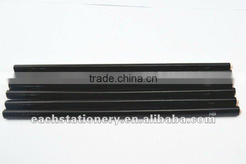 BSCI stationery factory black painting triangle/triangular HB pencil unsharpened with white pencil top