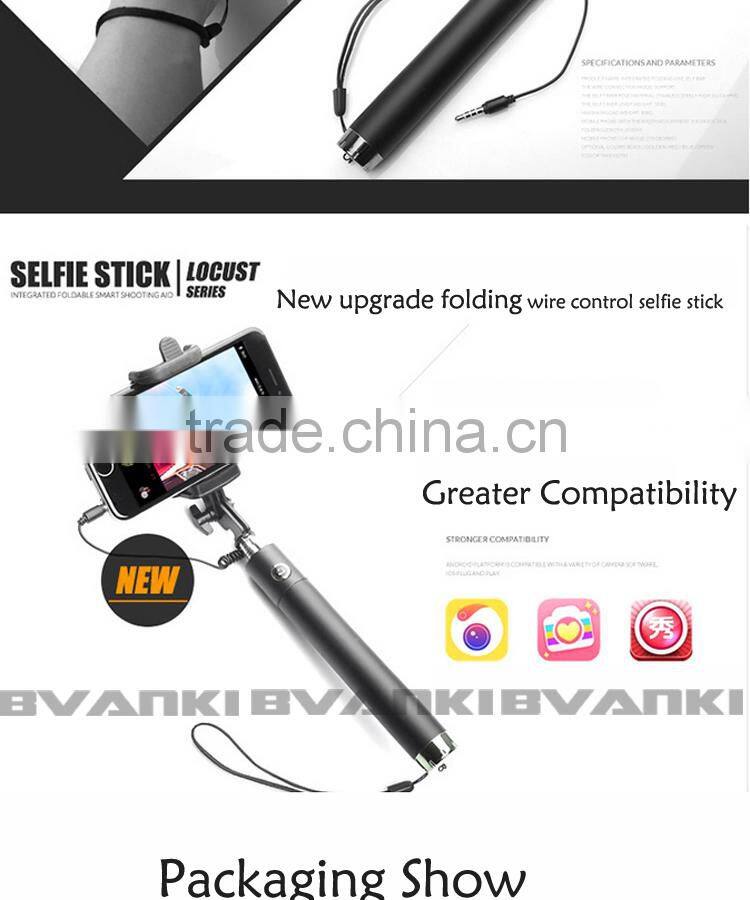 Mini selfie stick 2015 new product foldable wired selfie stick for smart phone distributors canada