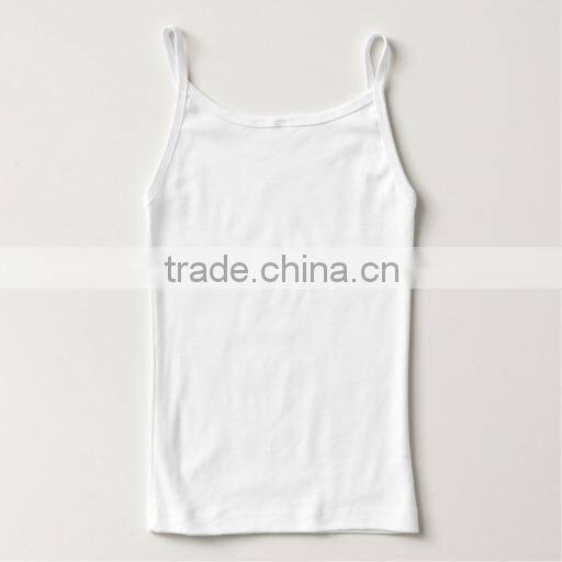 hotsale cheap white plain spaghetti strap tank top for ladies