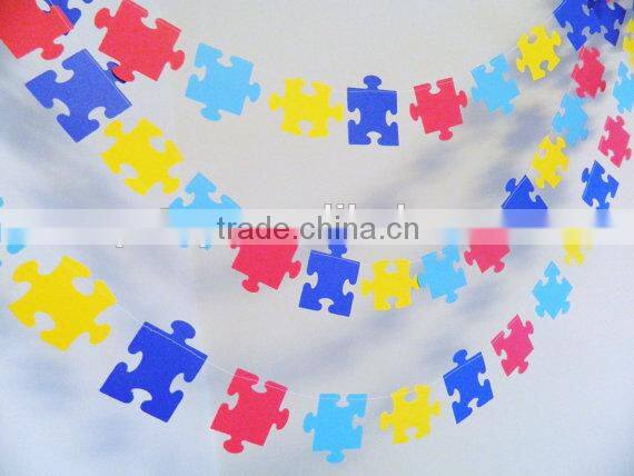 HOT!purple circle paper garland for home baby show decorations