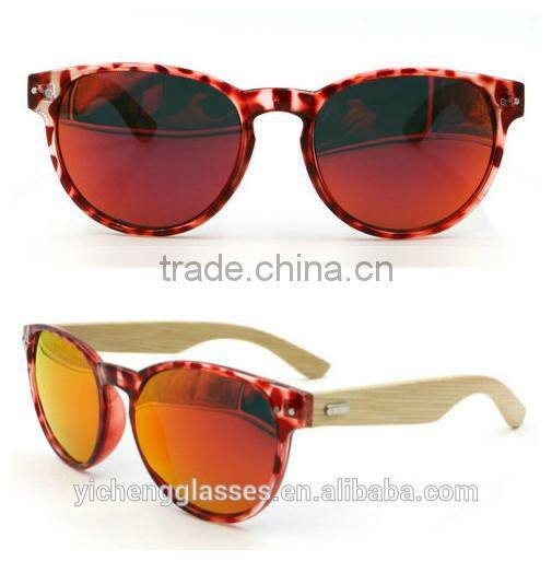 2015 hot design bamboo temple sunglasses PC frame unique eyewear durable sunglasses