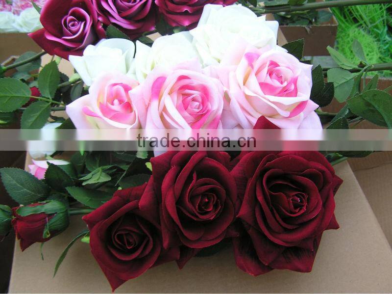 artificial silk flower rose for wedding decoartion